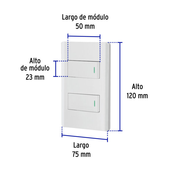 Placa Armada 2 Apagadores Blanco Linea Lisbota