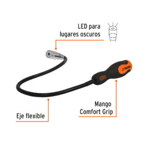 Iman extensible flexible de acero con LED 3kg