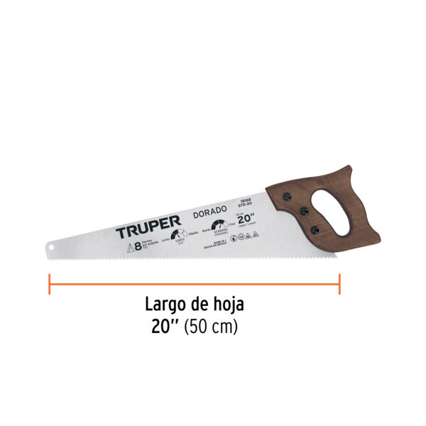 Serrucho 20" Dorado, 8 DPP