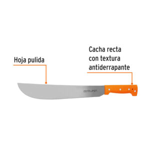 Machete estandar 14" cacha naranja