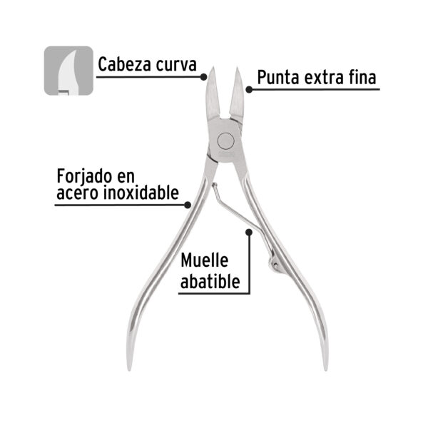 Alicate para pedicure 4-3/4', cabeza curva, Pretul