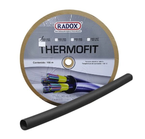 Rollo de 100m Thermofit de 1/8" 3.2mm Diametro Termocontractil