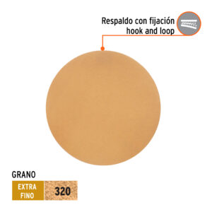 Caja 5 discos de lija para madera de 6" grano 320