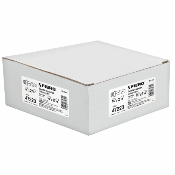 Taquete de expansion, 1/4" con tornillo, caja 100 piezas