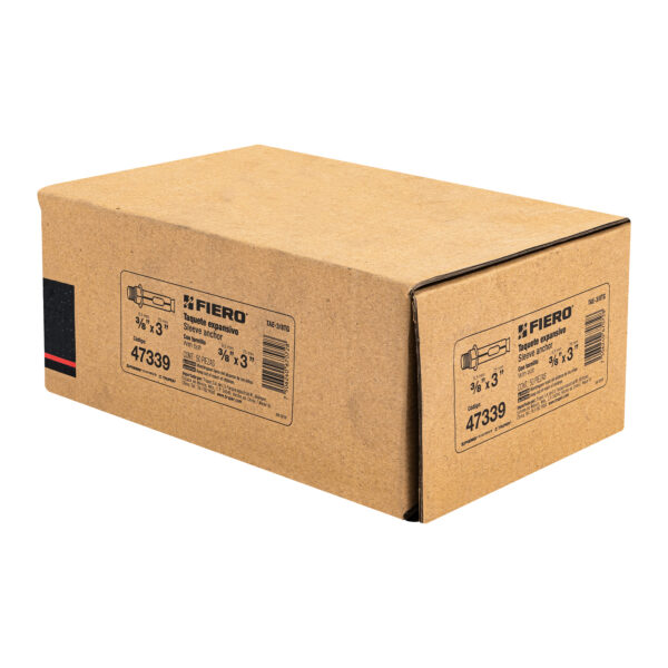 Taquete de expansion, 3/8" con tornillo, caja 50 piezas