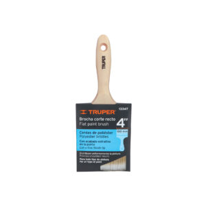 Brocha cerdas sinteticas,mango de madera, corte recto, 4