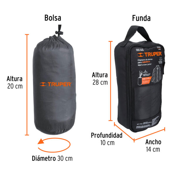 Chamarra de plumas para caballero, talla grande