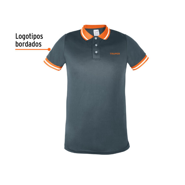 Playera tipo polo, dry fit, gris, para caballero, talla XXG