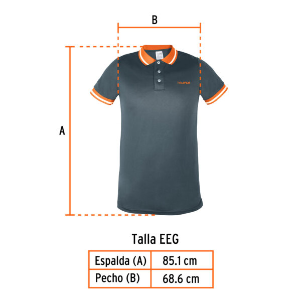 Playera tipo polo, dry fit, gris, para caballero, talla XXG