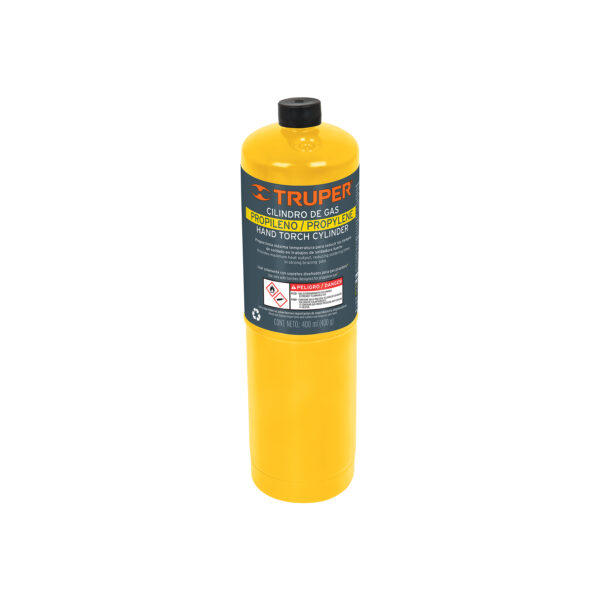 Cilindro de gas propileno de 400g, amarillo