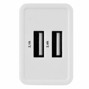 Cargador carga rápida 2.1A con 2 puertos USB Blanco