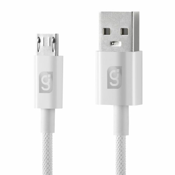 Cable Micro USB V8 2A 10w Blanco Reforzado