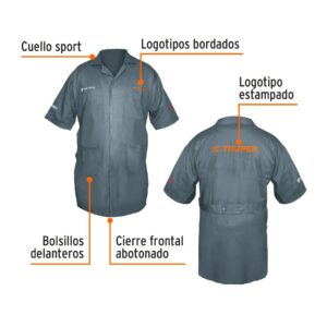 Bata bordada con logo, talla 42