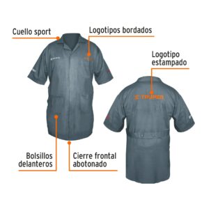 Bata bordada con logo, talla 44