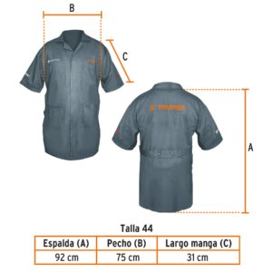 Bata bordada con logo, talla 44