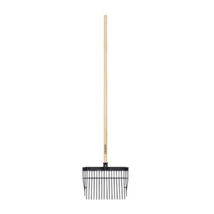 Bieldo cabeza plastica mango de madera16 dientes