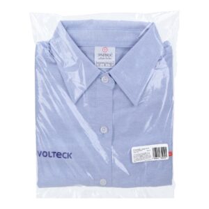 Camisa azul para dama, manga corta, talla mediana