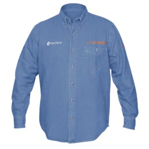 Camisa de mezclilla para caballero, manga larga, talla M