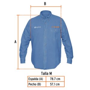 Camisa de mezclilla para caballero, manga larga, talla M