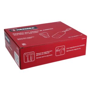 Candado para gancho con llave magnetica, caja con 100 piezas