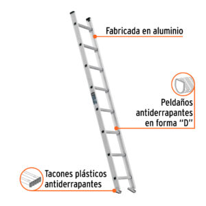 Escalera recta tipo III de 8 peldaños 150kg Truper