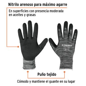 Guantes de nitrilo arenoso maximo agarre chicos