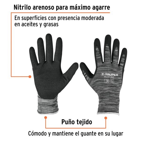 Guantes de nitrilo arenoso maximo agarre chicos