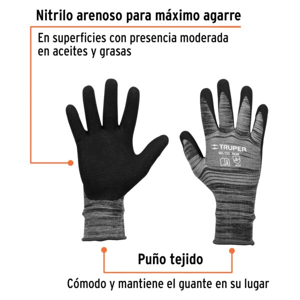 Guantes de nitrilo arenoso maximo agarre grandes