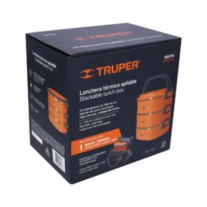 Lonchera termica con 3 contenedores de acero inoxidable