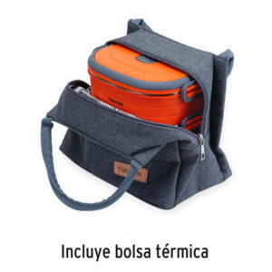 Lonchera termica con 3 contenedores de acero inoxidable