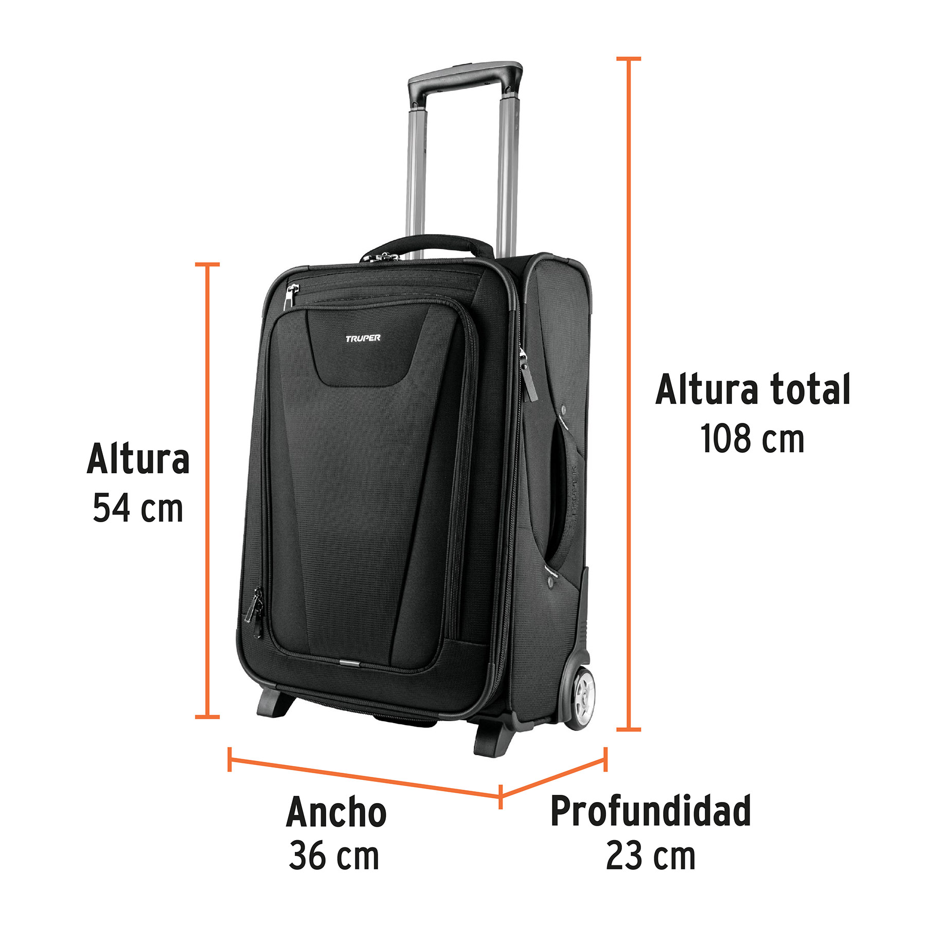Maleta rodante para viaje Truper, 20"