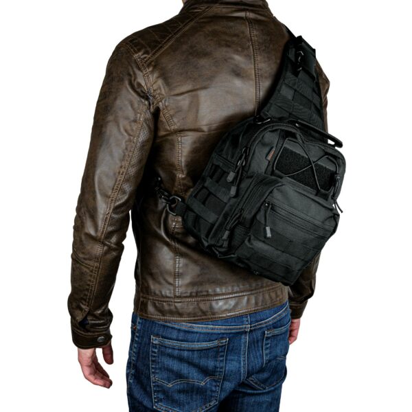 Mochila tactica de hombro, negro
