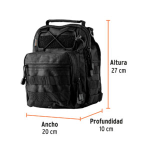 Mochila tactica de hombro, negro