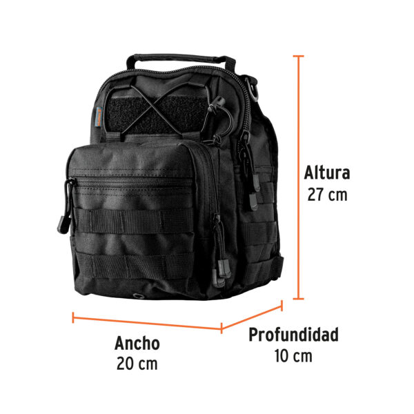 Mochila tactica de hombro, negro