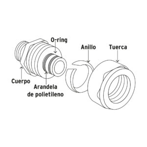 Codo 90° para PEALPE, 3/8', Foset