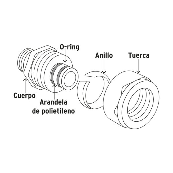 Codo 90° para PEALPE, 3/8', Foset