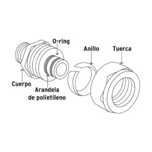 Codo 90° para PEALPE, 3/8', con rosca hembra, Foset