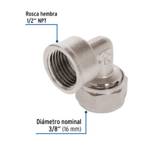 Codo 90° para PEALPE, 3/8', con rosca hembra, Foset