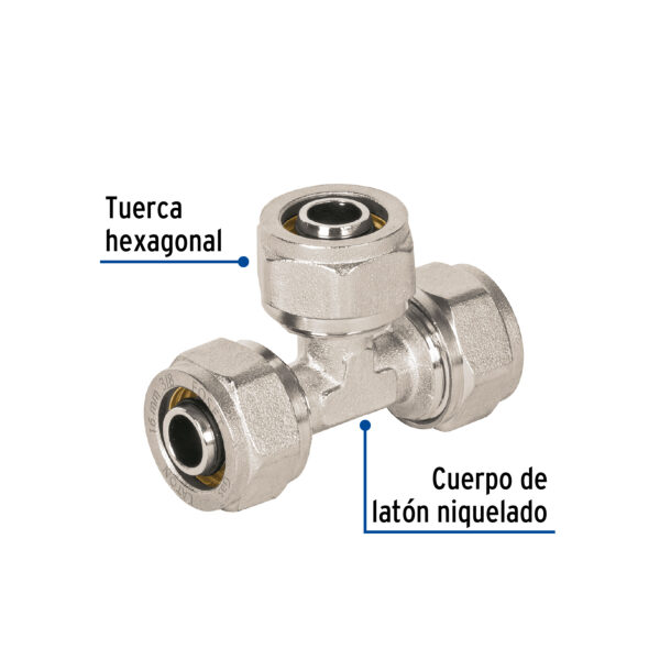 Tee para PEALPE, 3/8', Foset