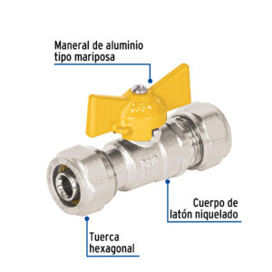 Valvula esfera para PE-AL-PE, 3/8', Foset