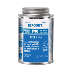Cemento azul para PVC, hasta 12", bote 250 ml