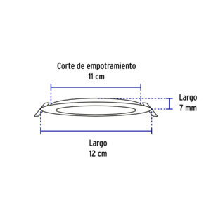 Luminario led slim de empotrar redondo 6w
