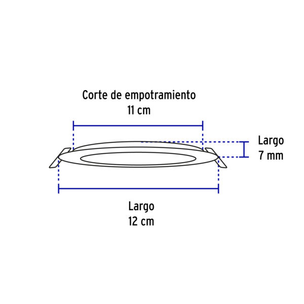 Luminario led slim de empotrar redondo 6w