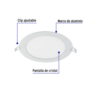 Luminario led slim de empotrar redondo 12w