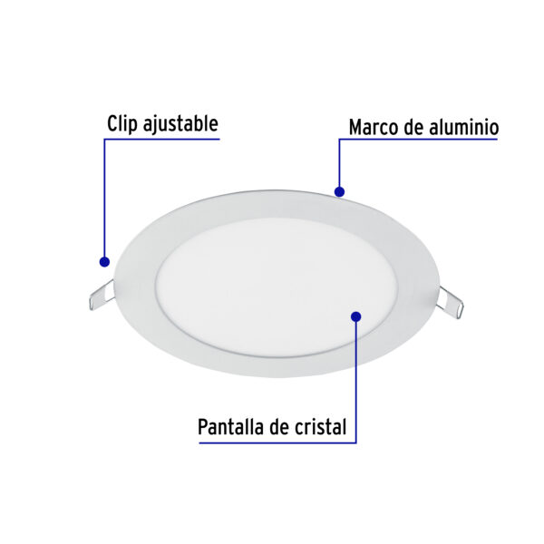 Luminario led slim de empotrar redondo 12w