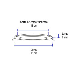 Luminario led slim de empotrar redondo 12w