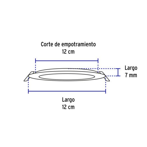 Luminario led slim de empotrar redondo 12w