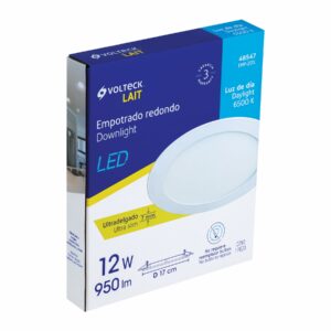 Luminario led slim de empotrar redondo 12w
