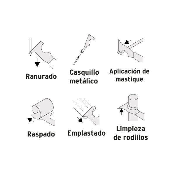 Espatula Pintura 2-1/2" Rigida de Pintor de 5 usos Acero inoxidable