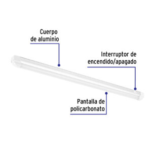 Luminario para gabinete, 11 W, 6500K, Led